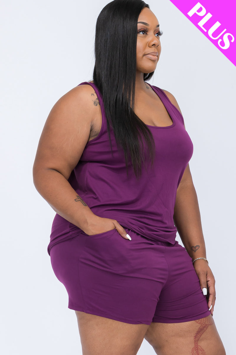 Plus Comfy Tank Top & Shorts Set (CAPELLA)