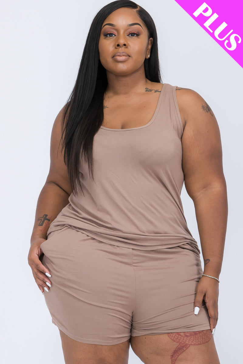 Plus Comfy Tank Top & Shorts Set (CAPELLA)