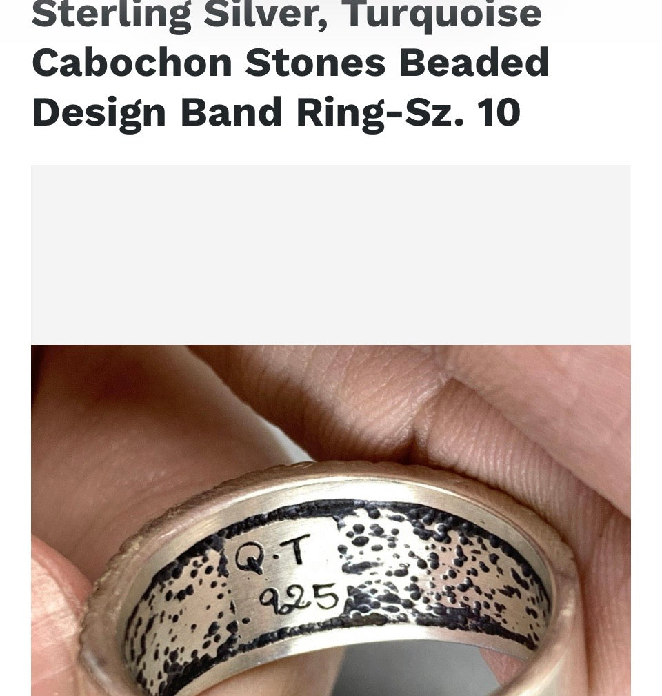 Sleeping beauty turquoise & 925 sterling silver ring sz 9