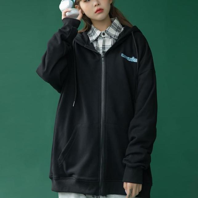 Cotton jacket female new Korean loose hooded zipper  Winter Autumn Plus Size Women's Harajuku Hoodies Tops