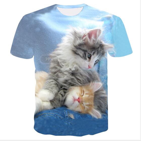 Night cat lady T-shirt women's short sleeves top 3d harajuku Tees top plus size animal T-shirt t shirt women