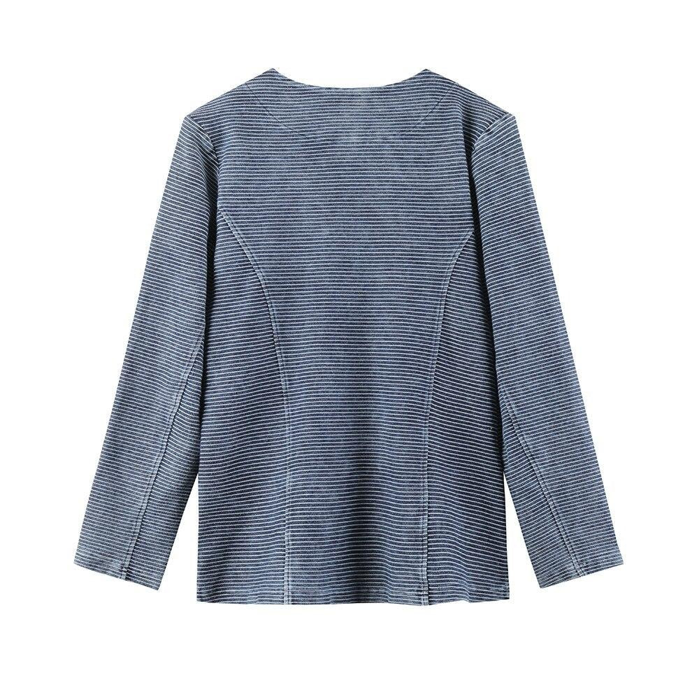 Women's Plus Size Casual Fashion Denim Jacket Premium Stretch Knitted Denim with shoulder pads