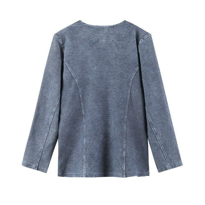 Women's Plus Size Casual Fashion Denim Jacket Premium Stretch Knitted Denim with shoulder pads