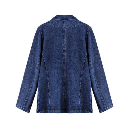 Women's Jacket Plus Size Tailored Denim Jacket Cotton Knitted Busine Suit Blouses Fashion Cotton Knitted Chaquetas