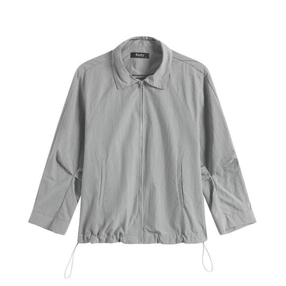 Women's Plus Size Windbreaker Short Lapel Jacket Spring And Autumn Loose Zipper Windbreaker